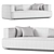 Modern Ivory Boucle Sofa Model 3D model small image 3