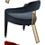 Modern White Boucle Dining Chair 3D model small image 5