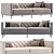 Luxurious Savile Leather Tufted Sofa 3D model small image 1