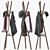 Sleek Wooden Coat Rack Stand 3D model small image 1