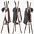 Sleek Wooden Coat Rack Stand 3D model small image 2