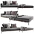 Flexform Gregory XL Sofa: Italian Luxury 3D model small image 1
