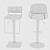 Modern Kitchen Barstool Set 3D model small image 6