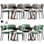 Mid-Century Dining Chair Set 3D model small image 1