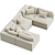 Navy Dream Sectional Sofa 07 3D model small image 2
