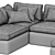 Navy Dream Sectional Sofa 07 3D model small image 3