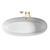 Title: Elegant Oval Stone Bath 1580mm 3D model small image 3