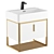 Modern White Floating Sink Vanity 3D model small image 1