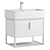 Modern White Floating Sink Vanity 3D model small image 2