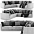 Modern L-Shaped West Elm Sofa 3D model small image 1