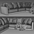 Modern L-Shaped West Elm Sofa 3D model small image 4