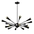 Sleek Matte Black Chandelier with 16 Lights 3D model small image 1