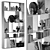 Decorative Shelving Set with Sculptures 3D model small image 5