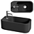 Chic Matt Black Cloakroom Basin 3D model small image 1