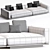 Modern Sleek Minimalist Sofa Design 3D model small image 5