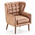 Curved Back Wing Chair Model 3D model small image 1