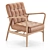 Modern Brown Leather Armchair Model 3D model small image 1