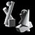 Cubist Carrara Marble Sculptures 3D model small image 5