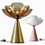 Elegant Lotus Table Lamps Duo 3D model small image 1
