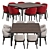 Modern Custom Dining Set Homey Wood 3D model small image 1