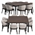 Modern Custom Dining Set Homey Wood 3D model small image 2