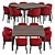 Modern Custom Dining Set Homey Wood 3D model small image 3