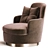 Elegant Modern Armchair in Velvet 3D model small image 1