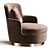 Elegant Modern Armchair in Velvet 3D model small image 4