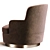 Elegant Modern Armchair in Velvet 3D model small image 5