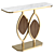 White Stone Top Console Table 3D model small image 1