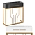 Black Narrow Console Table with Drawers 3D model small image 3