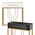 Black Narrow Console Table with Drawers 3D model small image 4