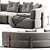 Elegant Florida Sofa from MINOTTI 3D model small image 2