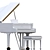 Elegant 2015 Steinway White Grand Piano 3D model small image 2