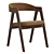 Dublin chair, Beige Velvet, Solid Oak 3D model small image 3