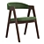 Dublin chair, Beige Velvet, Solid Oak 3D model small image 4