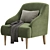 Aubrey Upholstered Armchair Trio 3D model small image 4