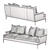 Modern Alexander Tightback Sofa: V-Ray Compatible 3D model small image 3