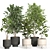 Modern Indoor Plant Set - Concrete & Metal 3D model small image 1