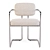 Vintage-inspired Dining Chair with Plush Upholstery 3D model small image 3