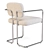 Vintage-inspired Dining Chair with Plush Upholstery 3D model small image 5