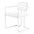 Vintage-inspired Dining Chair with Plush Upholstery 3D model small image 7