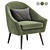 Velvet Barrel Chair, 3 Colors 3D model small image 1