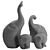 Elegant Elephant Sculptures for Décor 3D model small image 7