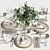 Modern Dining Set for 18 3D model small image 1