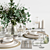 Modern Dining Set for 18 3D model small image 5