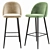 Elegant Velvet Bar Stool Trio 3D model small image 2