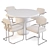 Modern Dining Set: CB2 (Lola Table & Marc Chairs) 3D model small image 1