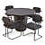 Modern Dining Set: CB2 (Lola Table & Marc Chairs) 3D model small image 3
