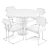 Modern Dining Set: CB2 (Lola Table & Marc Chairs) 3D model small image 7
